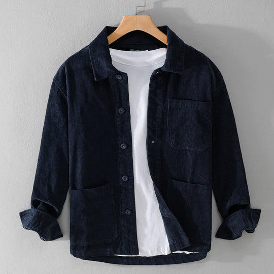 Herren Cord-Überhemdjacke mit aufgesetzten Taschen und legerem Schnitt Shop Nory