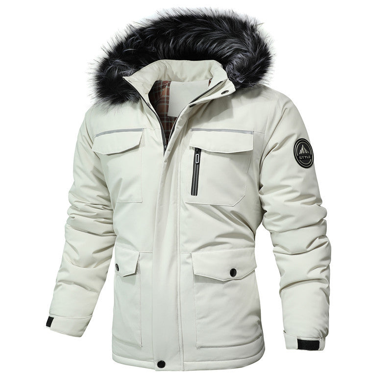 Herren Wasserabweisender Softshell-Parka mit Kapuze, reflektierenden Einsätzen und Multifunktionstaschen Shop Nory