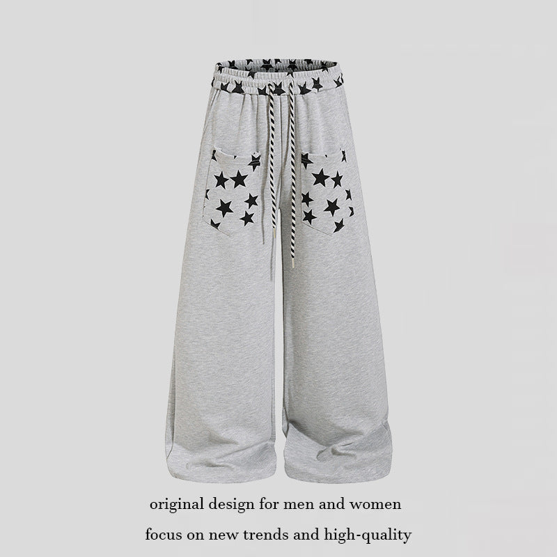 Damen Extraweite Palazzo-Sweathose mit Komfortbund, Kordelzug und Sternapplikation Shop Nory