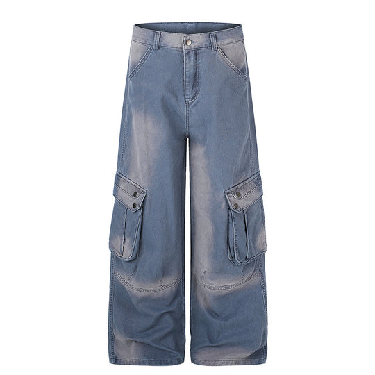 Damen Weite Cargo-Denim-Culotte mit Utility-Taschen Shop Nory