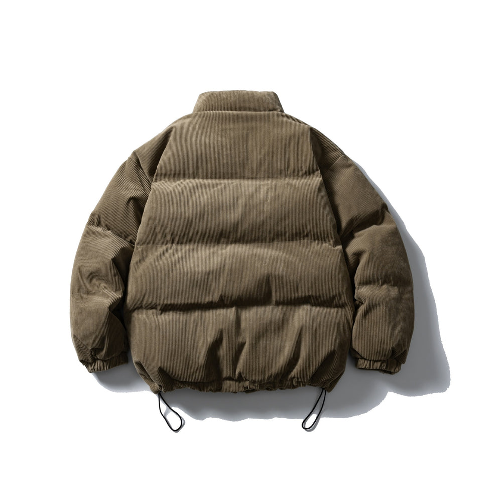 Unisex Wattierte Cord-Blousonjacke mit Stehkragen, elastischen Bündchen und Kordelzug Shop Nory
