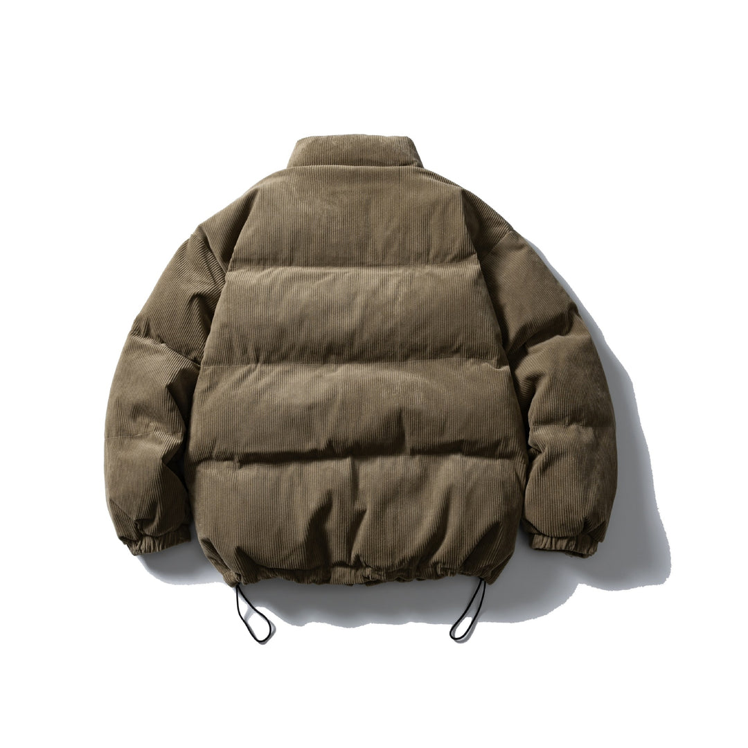 Unisex Wattierte Cord-Blousonjacke mit Stehkragen, elastischen Bündchen und Kordelzug Shop Nory