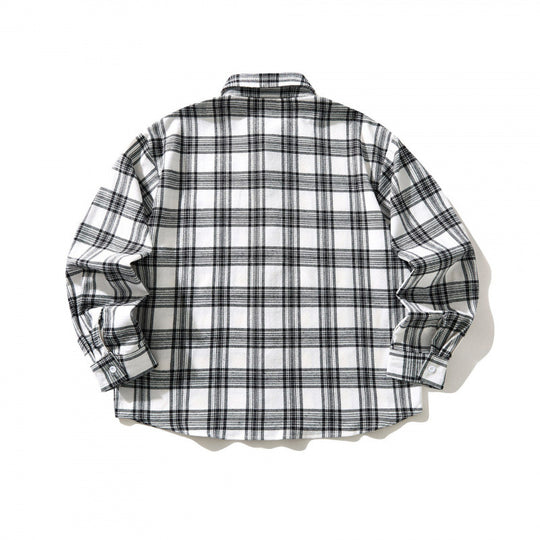 Unisex Oversize kariertes Flanell-Overshirt mit Hemdkragen und Brusttasche Shop Nory