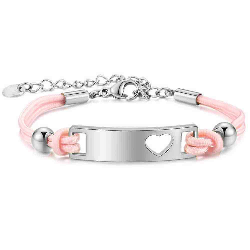 Damen Armband mit personalisiertem Herzanhänger und verstellbarem Verschluss Shop Nory