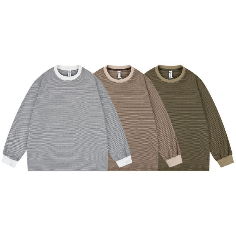 Unisex Weites gestreiftes Longsleeve im Oversize-Schnitt mit Rippbündchen Shop Nory