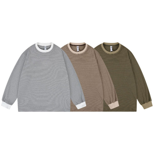 Unisex Weites gestreiftes Longsleeve im Oversize-Schnitt mit Rippbündchen Shop Nory
