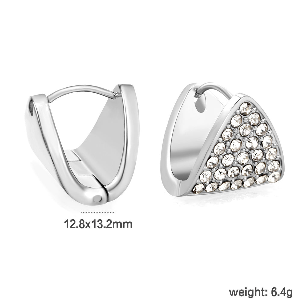 Damen hochglänzende Ohrringe mit funkelnden Kristallakzenten Shop Nory