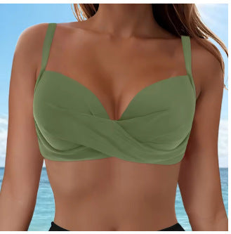 Damen Elegantes Bikinioberteil mit Wickeldesign