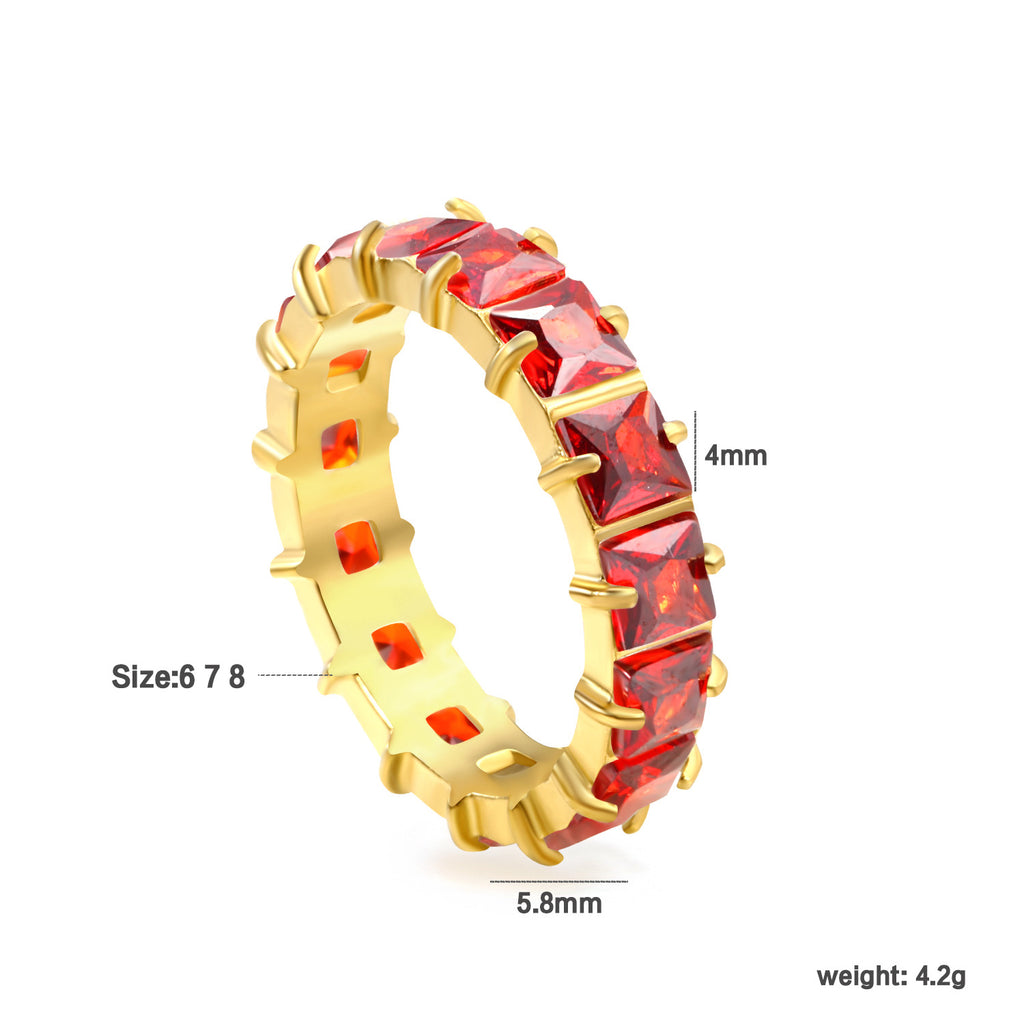 Damen Ring mit funkelnden Zirkonia aus hochwertigem Edelstahl Shop Nory