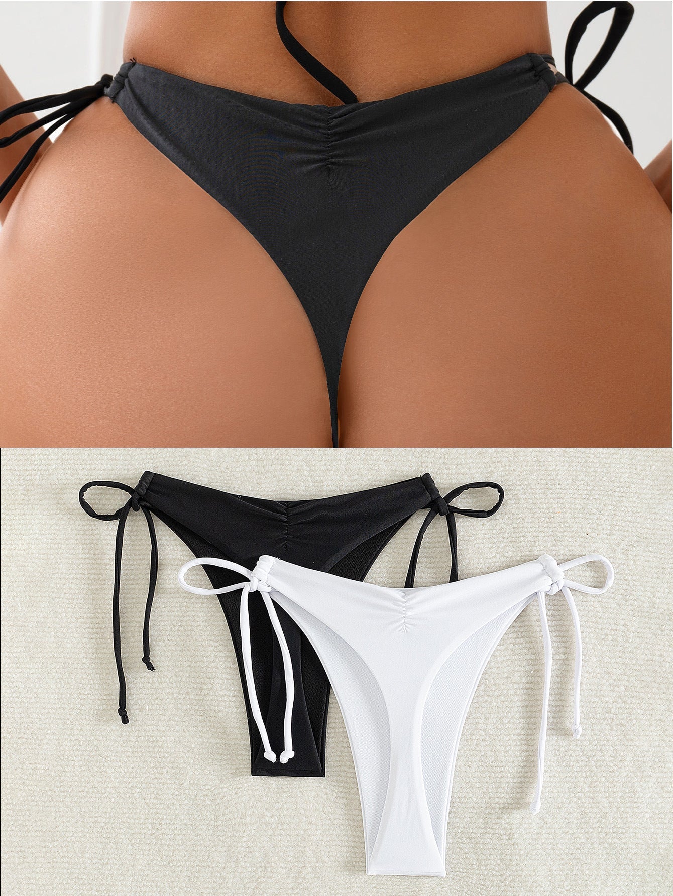 Damen Hochgeschnittener Bikini mit seitlichen BindShopnoryändern