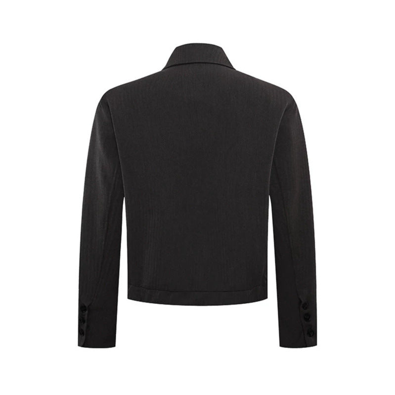 Herren kurzes asymmetrisches Twill-Blouson mit verdeckter Knopfleiste Shop Nory