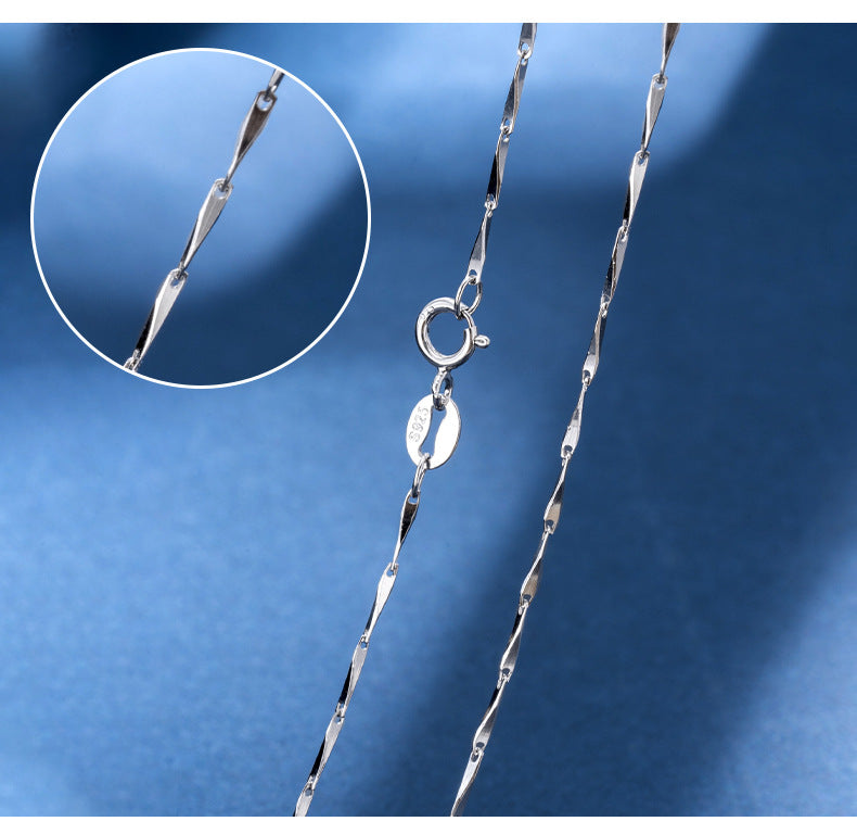 925 Sterling Silber Melonensamen Kette Kabelkette Schmelzkette Beschichtung Geometrische Halskette | Shop Nory