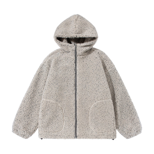 Unisex Boxy Teddy‑Fleece Kapuzenjacke mit Reißverschluss Shop Nory
