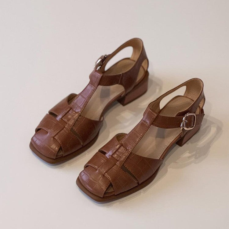 Damen Slingback Sandalen mit stilvollem Krokodillederdesign Shopnory