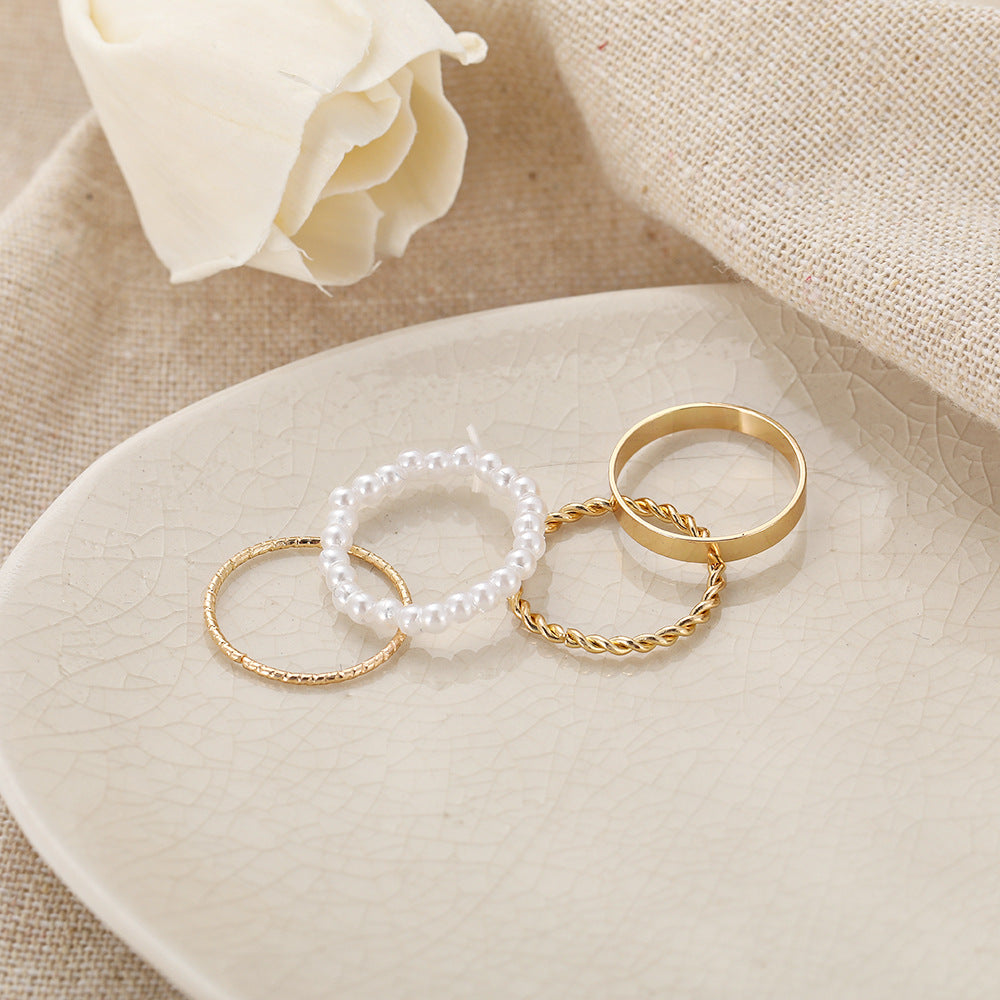 Damen Ring-Set mit kunstvollen Designs und eleganten Zirkonia-Details Shop Nory