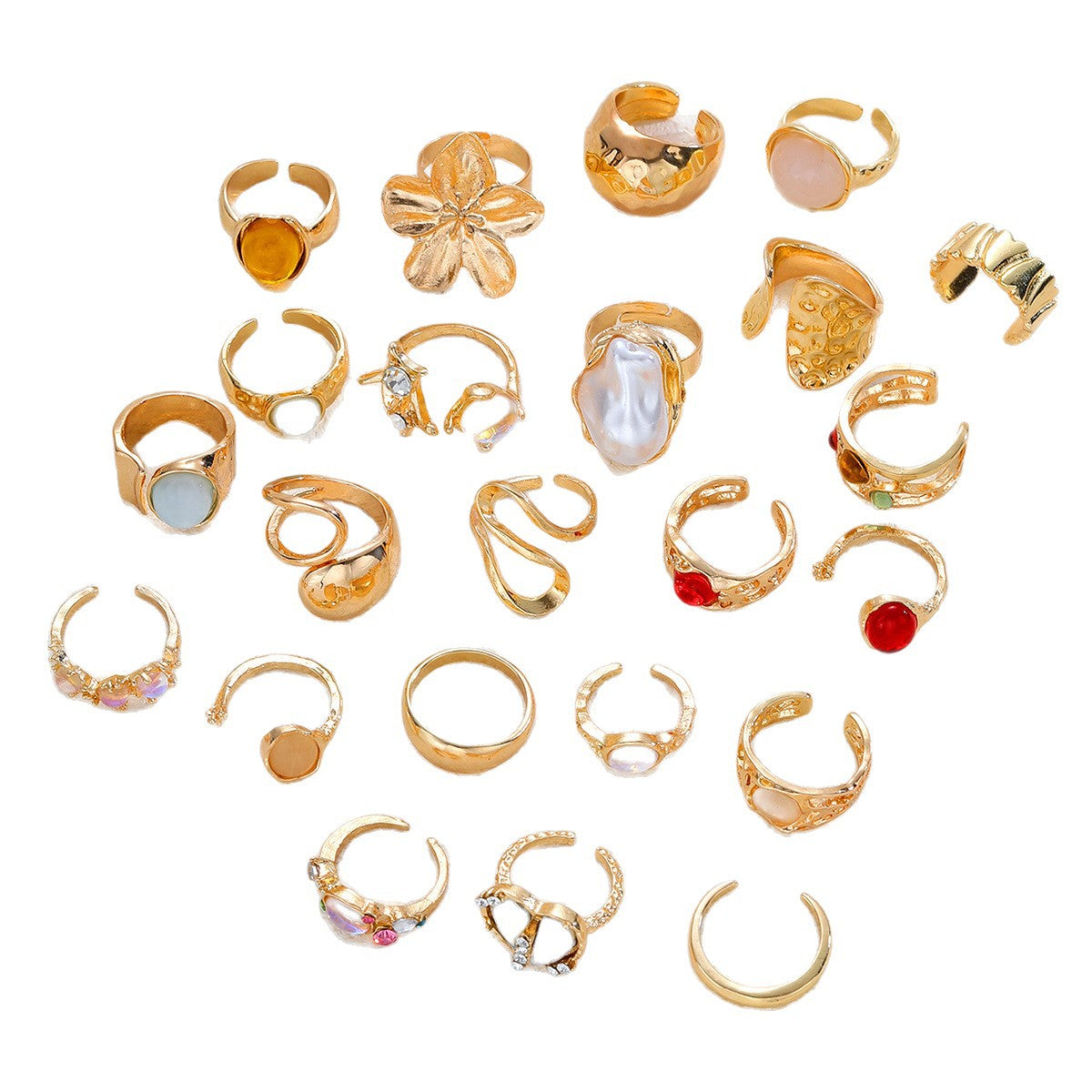 Damen Ring-Set mit kunstvollen und funkelnden Designelementen Shop Nory