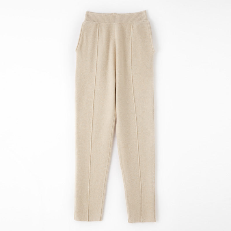 Damen Strickhose mit schmaler Beinform, elastischem Bund und Bügelfalte Shop Nory