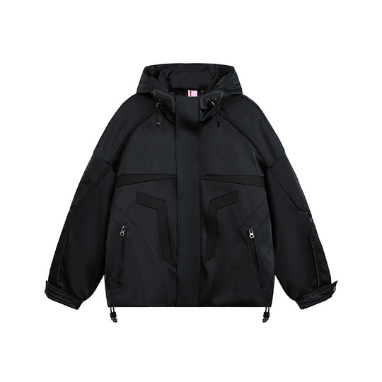 Unisex technische wattierte Kapuzenjacke mit Utility-Taschen und verstellbarem Saum Shop Nory