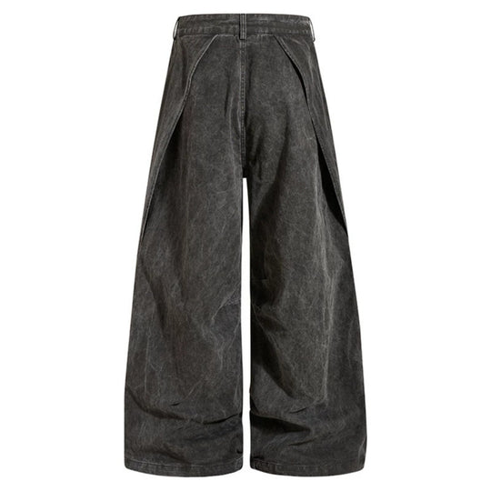 Damen Weite Drapierte Culotte-Cargohose mit hoher Taille und Zip-Taschen Shop Nory