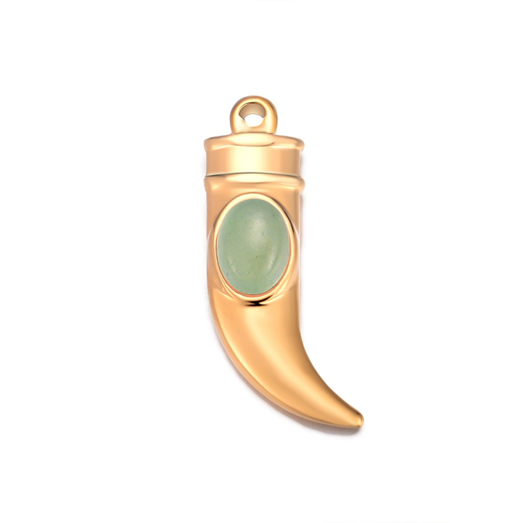 Damen Hangend Anhänger in Form einer stilisierten Hornspitze mit einzigartigem Edelstein Shop Nory