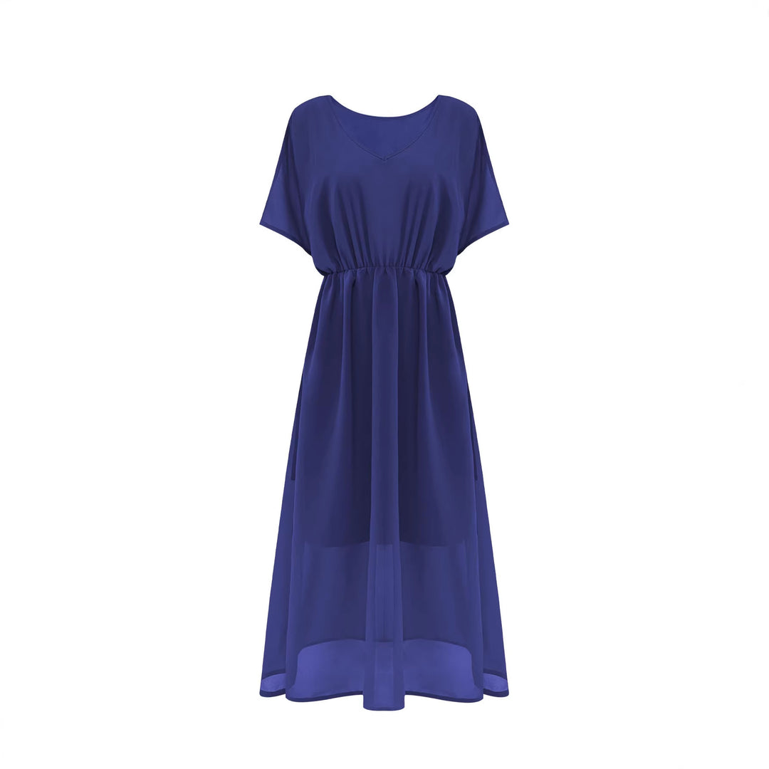 Damen Langes Boho‑Maxikleid mit V‑Ausschnitt, weiten Fledermausärmeln und hohem Beinschlitz Shop Nory