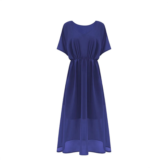 Damen Langes Boho‑Maxikleid mit V‑Ausschnitt, weiten Fledermausärmeln und hohem Beinschlitz Shop Nory