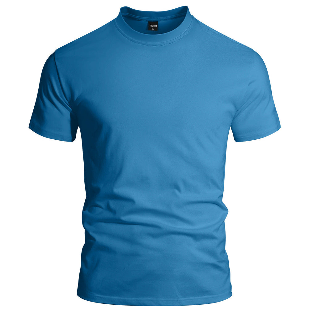 Herren nan eng anliegendes Rundhals-Basicshirt aus Singlejersey mit verstärktem Nackenband