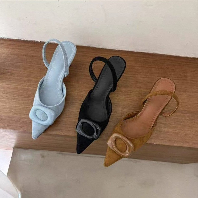 Damen Slingback-Pumps mit elegantem Punktdesign und modischem Riemen