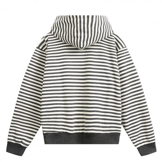 Unisex Gestreifter Oversize-Hoodie aus Baumwoll-Mix mit Rippbündchen Shop Nory