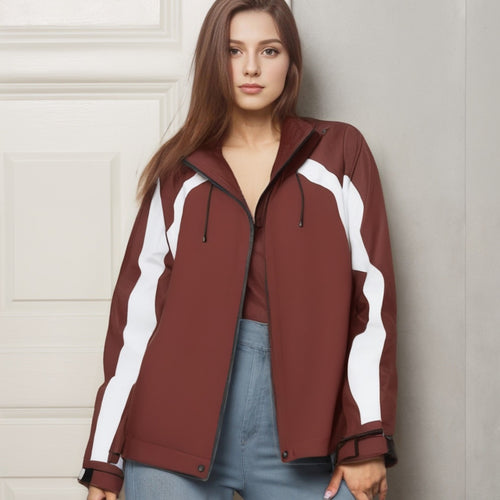 Damen Urbaner Kapuzen-Anorak mit kontrastierenden Bahnen, Mesh-Futter & verstellbarem Saum Shop Nory