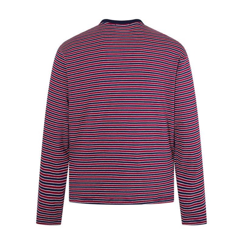 Herren Gestreiftes Langarmshirt aus Baumwollmischung mit Rundhalsausschnitt und Relaxed-Fit Shop Nory