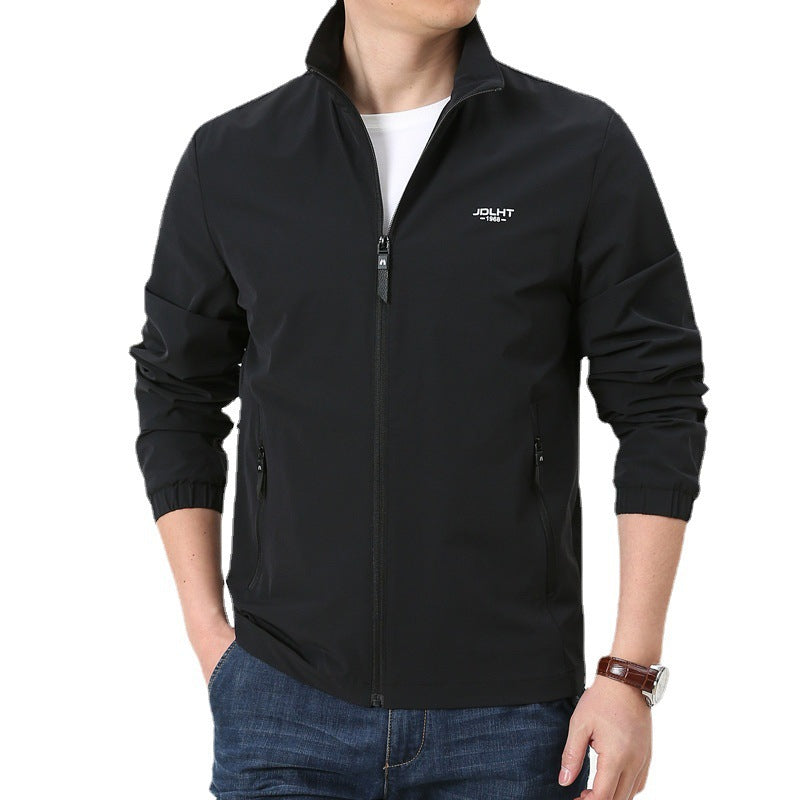 Herren Leichte winddichte Reißverschluss‑Blousonjacke mit Stehkragen und elastischen Bündchen Shop Nory