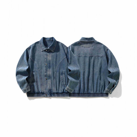 Herren Oversize-Jeansjacke mit elastischem Saum und verdeckter Druckknopfleiste Shop Nory