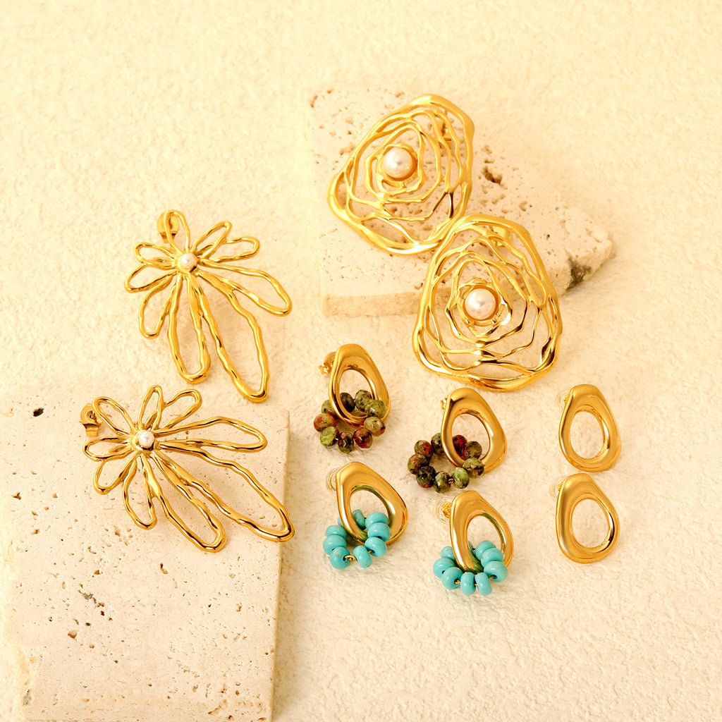 Damen Zierliche Blumen-Ohrstecker aus hochwertigem Edelstahl Shop Nory