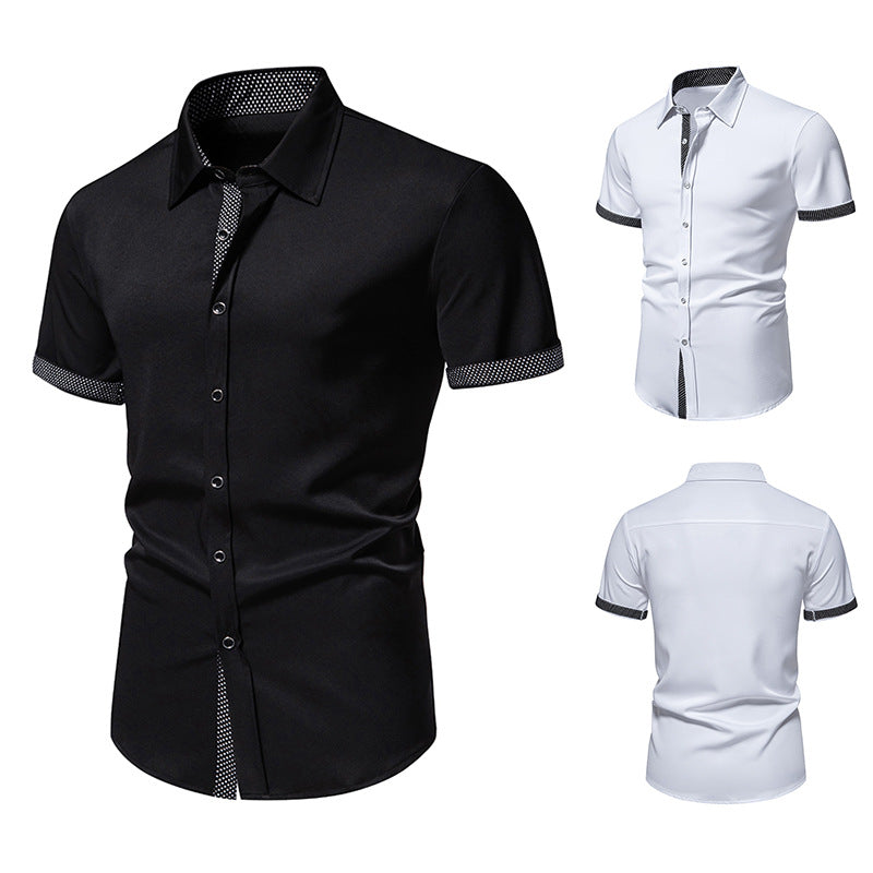 Herren Kurzarmhemd mit kontrastierenden Details und klassischem Schnitt Shopnory