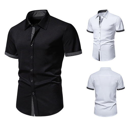 Herren Kurzarmhemd mit kontrastierenden Details und klassischem Schnitt Shopnory