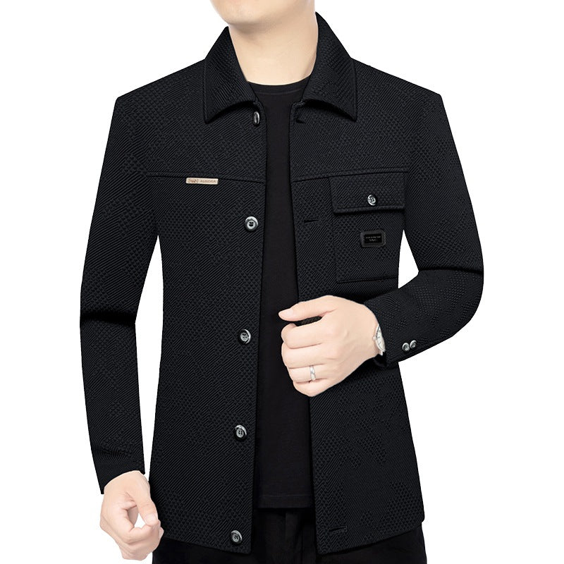 Herren Strukturiertes Overshirt im Glencheck-Relief mit Hemdkragen Shop Nory