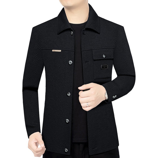 Herren Strukturiertes Overshirt im Glencheck-Relief mit Hemdkragen Shop Nory