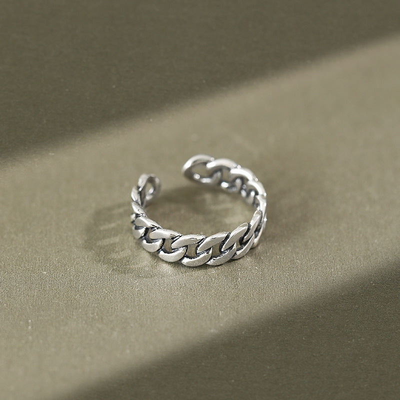 Damen Offener Ring mit elegantem Kettenmuster Shop Nory