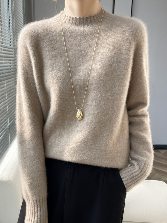 Damen Kurz-Mockneck-Pullover aus flauschigem Mohair-Mix mit kastiger Silhouette Shop Nory
