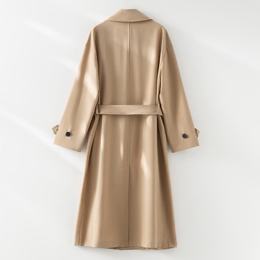 Herren Langer Doppelreihiger Trenchcoat mit Oversize-Schnitt und Reverskragen Shop Nory