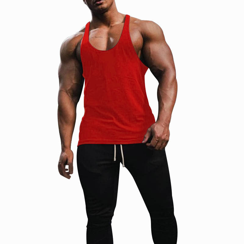 Herren nan athletisches Tanktop mit tiefem Armausschnitt und schmalen Trägern am Rücken aus Baumwollstretch Shopnory