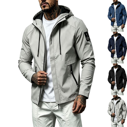 Herren Wasserabweisende Softshell-Jacke mit Kapuze und verdecktem Reißverschluss Shop Nory