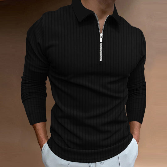 Herren Poloshirt mit elegantem Reißverschluss und strukturiertem Design