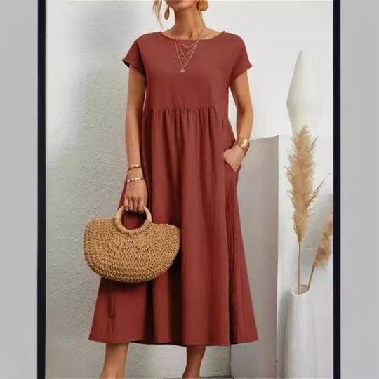Damen Maxikleid aus leichtem, luftdurchlässigem Stoff