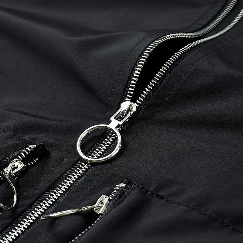 Herren Nylon-Bomberjacke im Flieger-Style mit Reißverschluss-Ärmeltasche und kontrastierendem Innenfutter Shop Nory