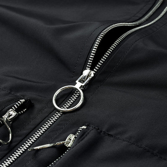 Herren Nylon-Bomberjacke im Flieger-Style mit Reißverschluss-Ärmeltasche und kontrastierendem Innenfutter Shop Nory