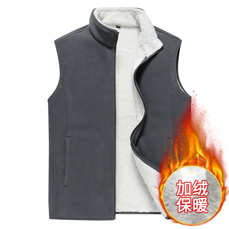 Herren Ärmellose Microfleece‑Weste mit Stehkragen und verdecktem Zweiwege-Reißverschluss Shop Nory