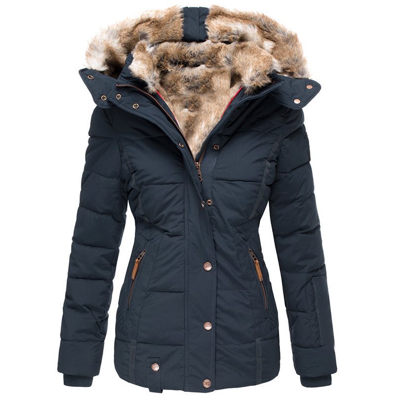Damen Stepp-Parka mit tailliertem Schnitt und Kunstfellkapuze Shop Nory