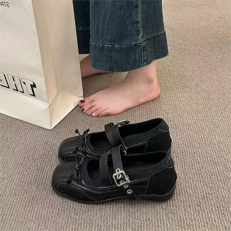 Damen Bequeme Mary-Jane-Ballerinas mit verstellbarem Schnallenriemen und rutschfester Gummisohle Shop Nory